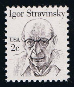 # 1845 (1982) Stravinsky, OA tag - Sgl, MNH