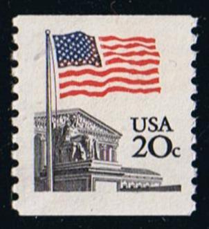 # 1895 (1981) Flag Over Supreme Court, Wide Block Tag - Coil sgl, MNH