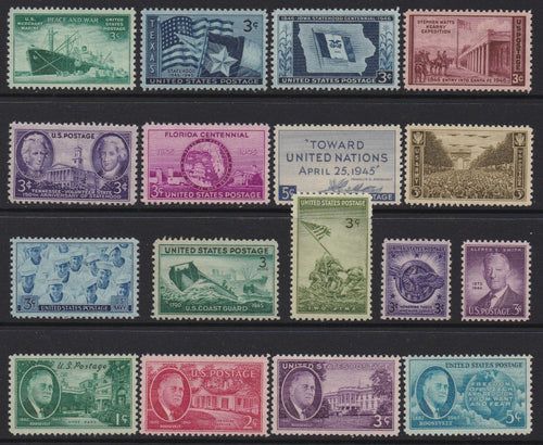 1945-46 Year Set of Commemorative Postage Stamps