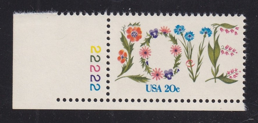 # 1951 (1982) Love - Plt sgl, LL #2222, MNH