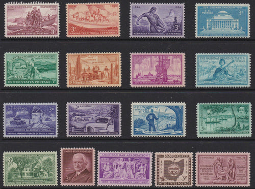 1953-54 Year Set of Commemorative Postage Stamps