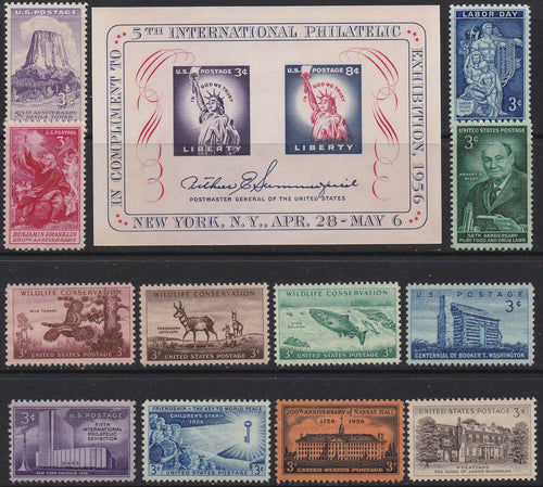 1956 Year Set of Commemorative Postage Stamps