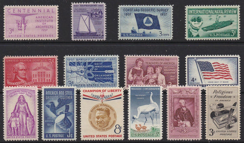 1957 Year Set of Commemorative Postage Stamps