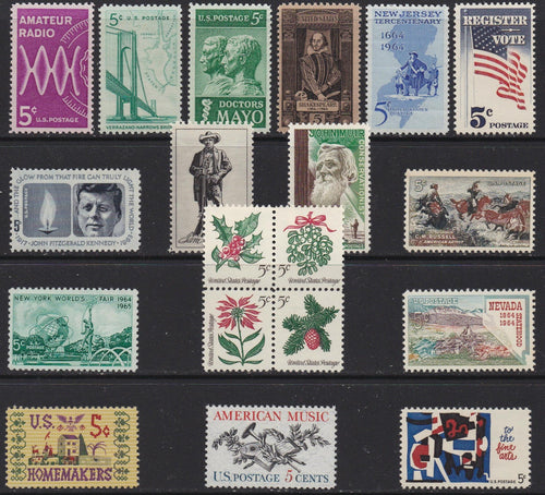 1964 Year Set of Commemorative Postage Stamps