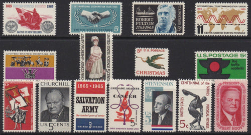 1965 Year Set of Commemorative Postage Stamps