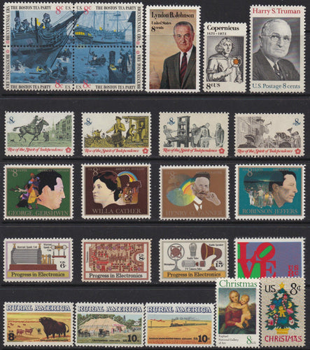 1973 Year Set of Commemorative Postage Stamps