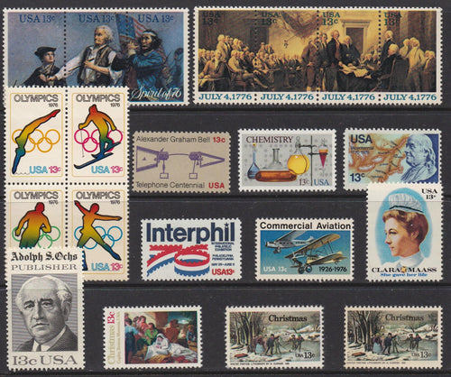 1976 Year Set of Commemorative Postage Stamps