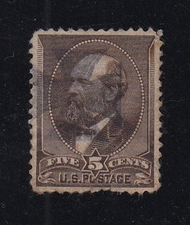 # 205 (1882) Garfield, Gray Brown - Sgl, Used, maltese cross