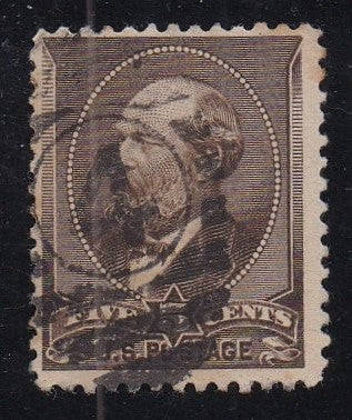 # 205 (1882) Garfield, Brown - Sgl, Used, duplex '4'