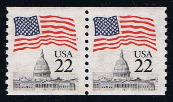 # 2115 (1985) Flag over Capitol Dome, WB Tag - Coil pr, MNH