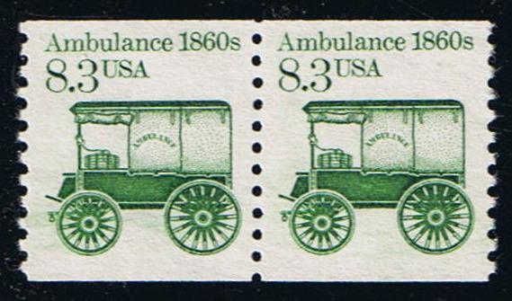 # 2128 (1985) 1860's Ambulance - Coil pr, MNH