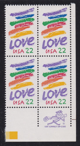 # 2143 (1985) Love - Mr. Zip, BK/4, LR, MNH