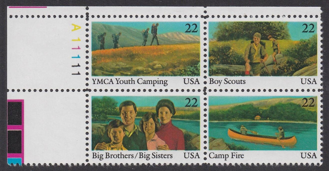 # 2160-63 (1985) Youth Year - PB, UL #A11111, MNH