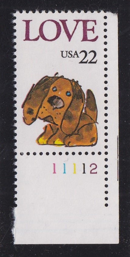 # 2202 (1986) Puppy - Plt sgl, LR #11112, MNH