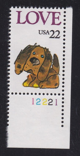 # 2202 (1986) Puppy - Plt sgl, LR #12221, MNH