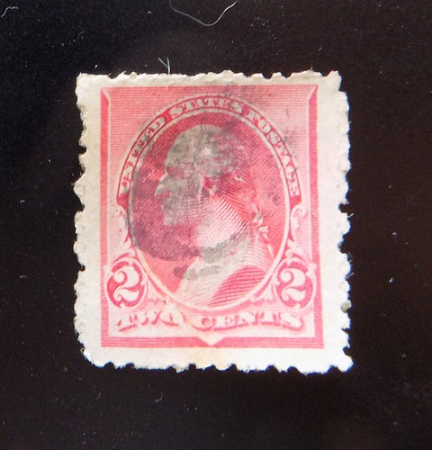 # 220a (1890) Washington - Sgl, Used, Cap on 2, Big [5]