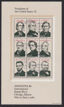 # 2216-19 (1986) Ameripex Presidents - S/S, USED [1]