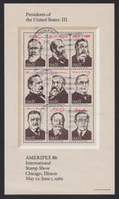 # 2216-19 (1986) Ameripex Presidents - S/S, USED [1]