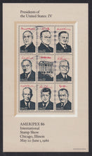 # 2216-19 (1986) Ameripex Presidents - S/S, USED [1]