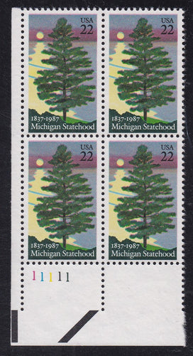 # 2246 (1987) Michigan - PB, LL  #11111, MNH