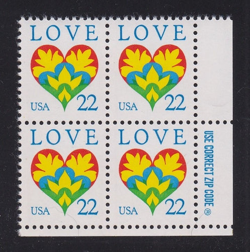 # 2248 (1987) Love - Zip BK/4, LR, MNH