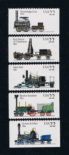 # 2362-66 (1987) Steam Locomotives - Bklt sgls, Set/5, MNH