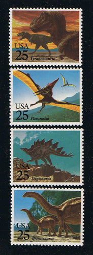 # 2422-25 (1989) Dinosaurs - Sgls, Set/4, MNH