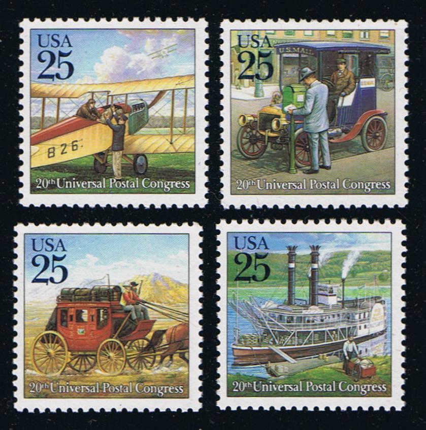 # 2434-37 (1989) UPU / Mail Transport - Sgls, Set/4, MNH