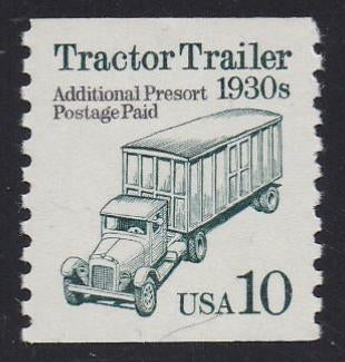 # 2457 (1991) 1930's Tractor Trailer, DG, Not Tagged - Coil sgl, XF MNH