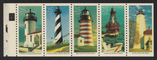 # 2474a (1990) Lighthouses - Bklt pane, #3, MNH