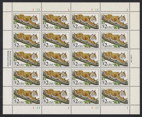 # 2482 (1990) Bobcat - Pane, plt 1111-1, MNH