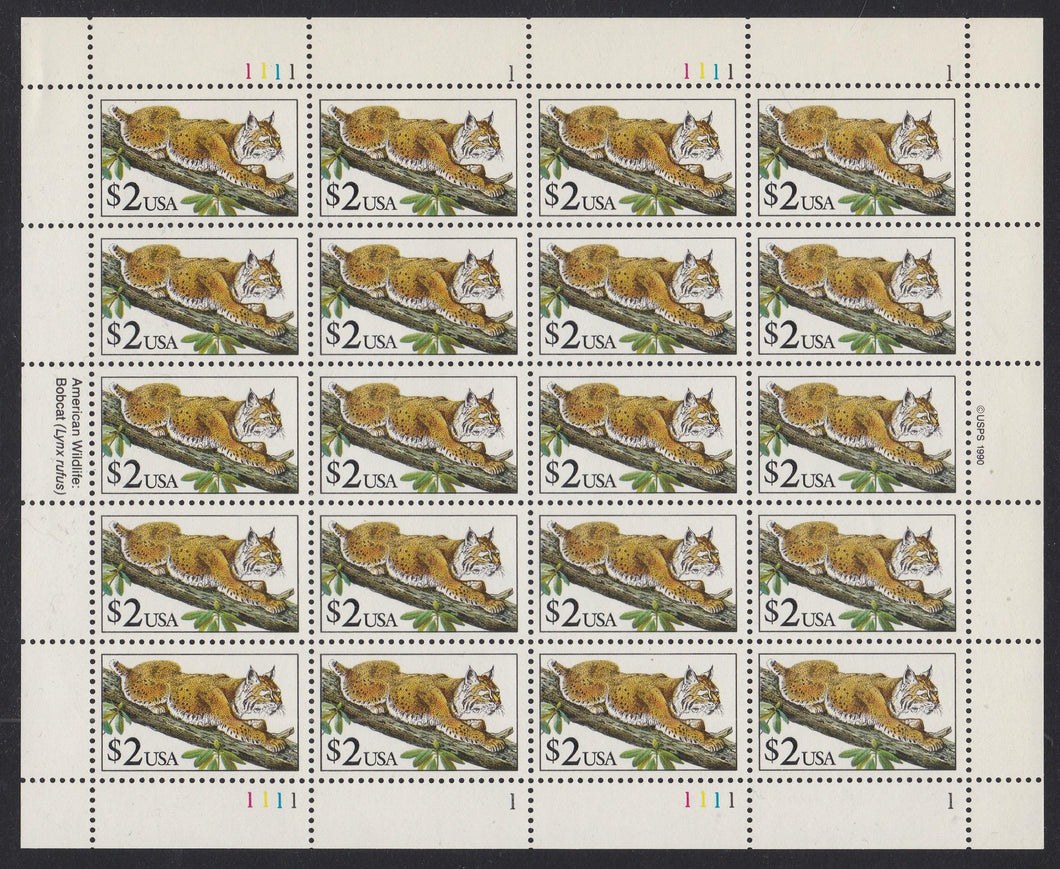 # 2482 (1990) Bobcat - Pane, plt 1111-1, MNH