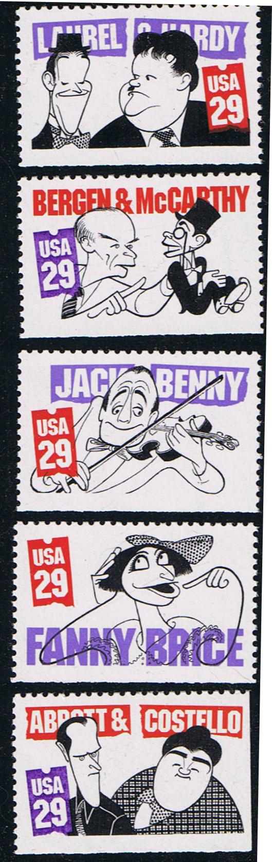 # 2562-66 (1991) Comedians - Bklt sgls, Set/5, MNH