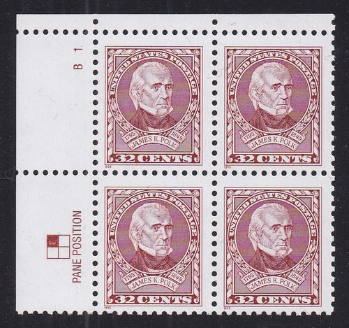 # 2587 (1995) James Polk - PB, UL #B1, MNH