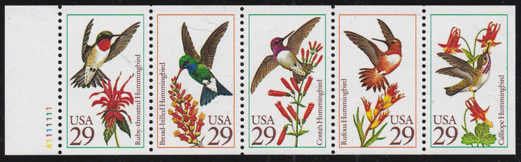 # 2646a (1992) Hummingbirds, NF - Bklt pane, #A1111111, MNH