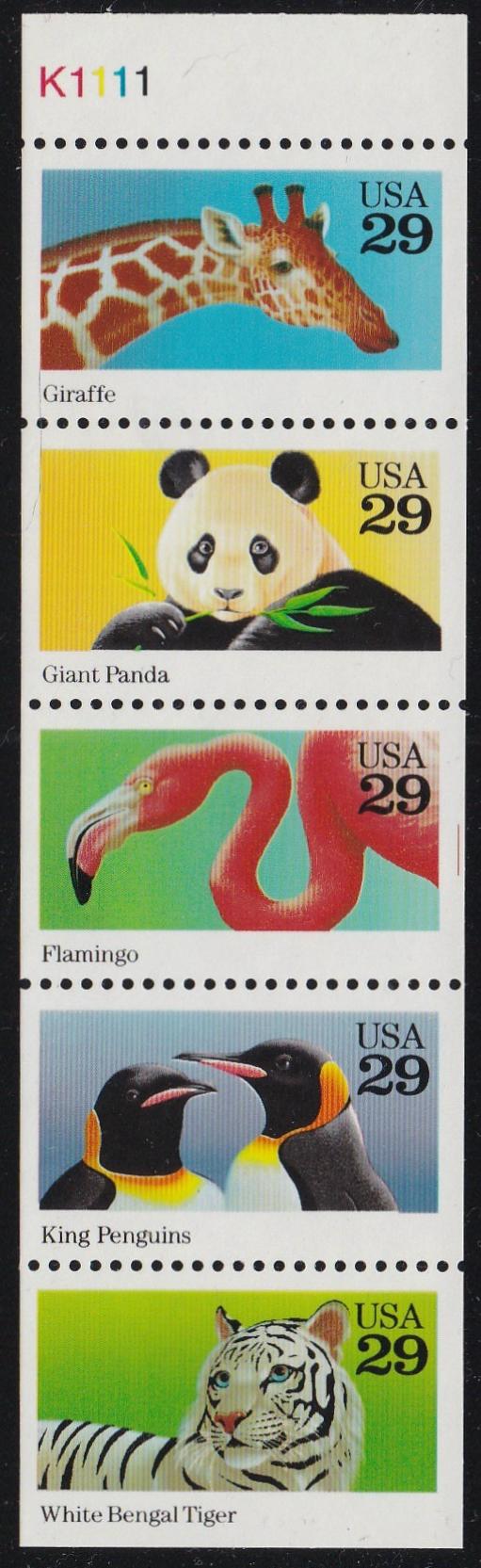 # 2709a (1992) Wild Animals, NF - Bklt pane, #K1111, Right Cut Mark, MNH