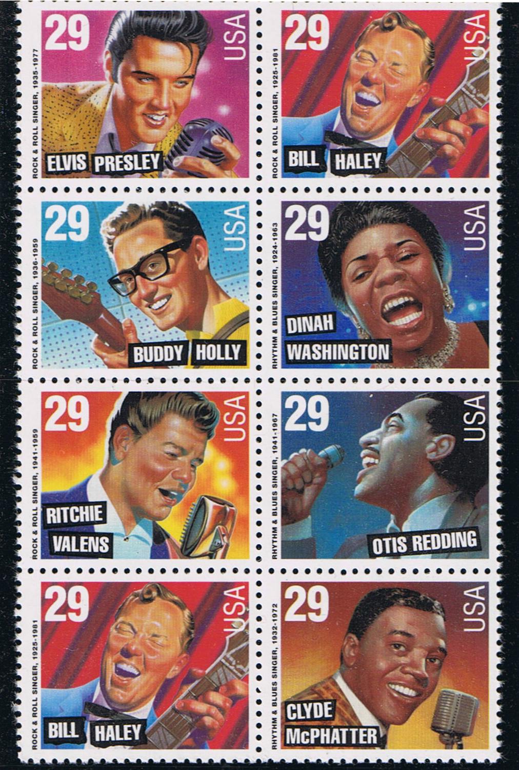 # 2724-30 (1993) Rock n Roll Singers - BK/8, MNH