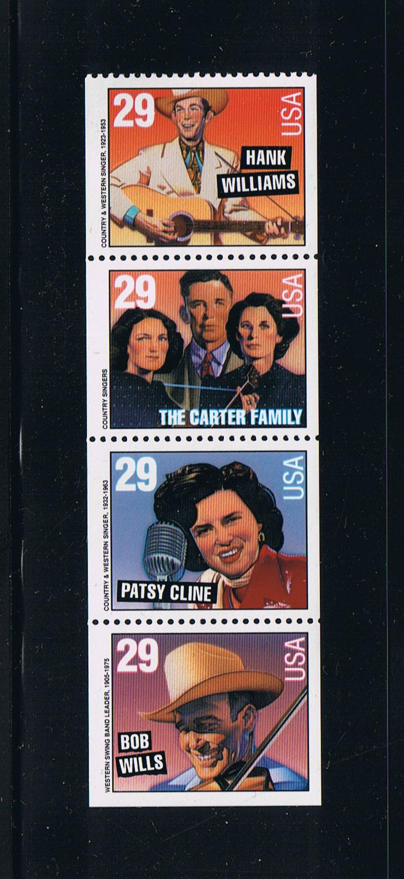 # 2778a (1993) Country & Western Music, NF - Bklt pane, No Tab, MNH