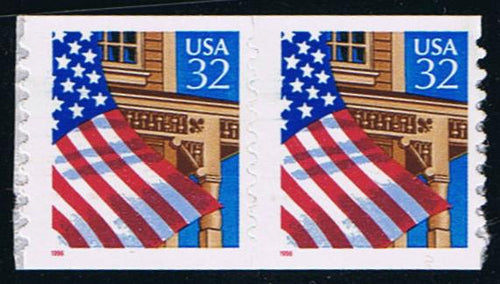 # 2915A (1996) Flag over Porch, 10/10 - coil pr, MNH