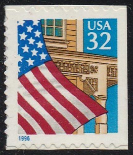 # 2920D (1996) Flag over Porch - Bklt sgl, MNH