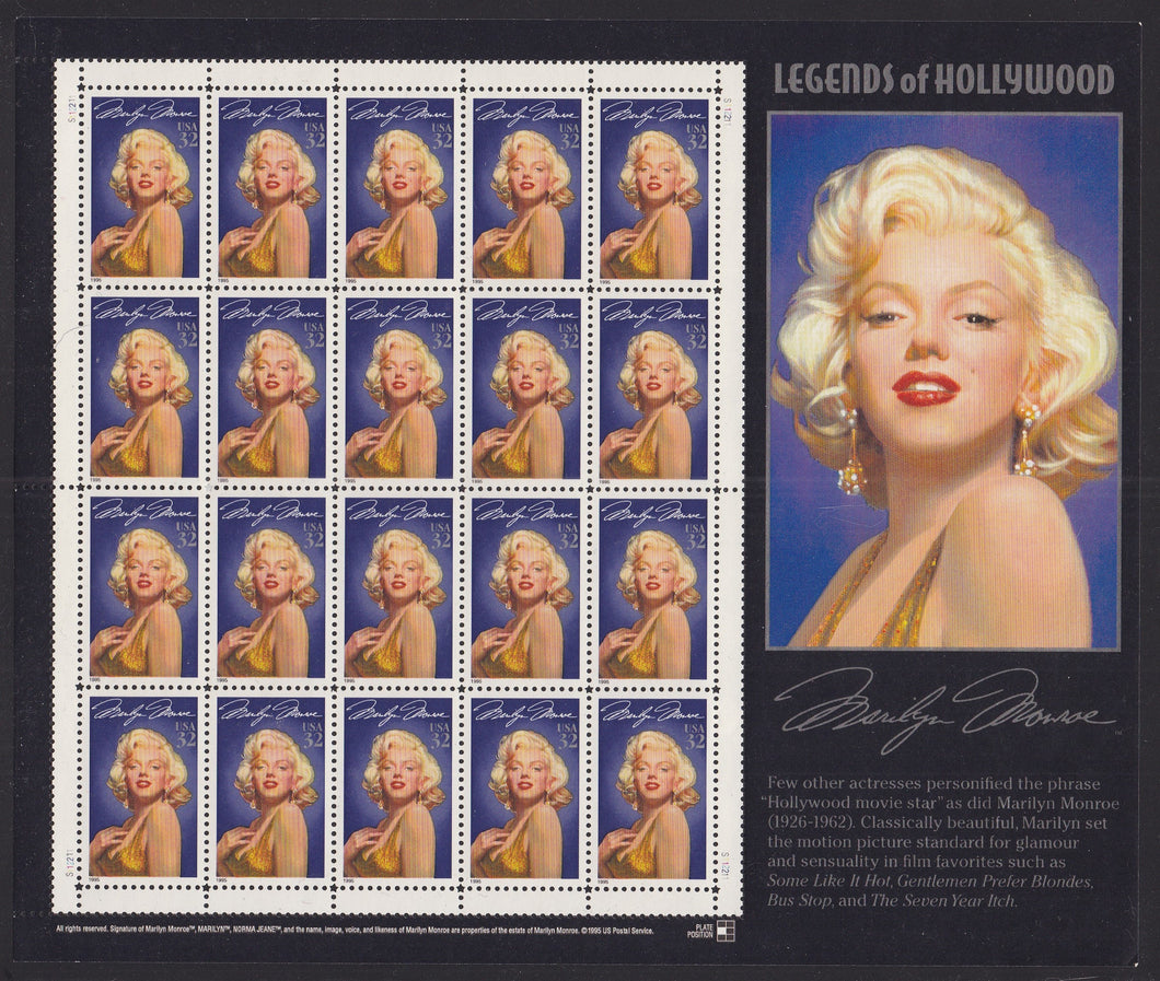 # 2967 (1995) Monroe - Pane, MNH