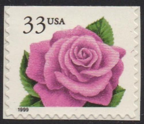 # 3052 (1999) Coral Pink Rose - Bklt sgl, MNH