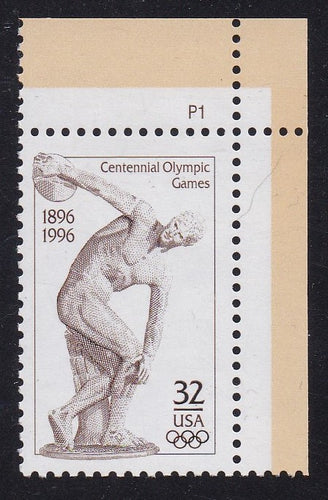 # 3087 (1996) Olympic Games - Plt sgl, UR #P1, MNH