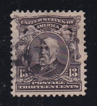 # 308 (1902) Harrison - Sgl, Used, tear [1]