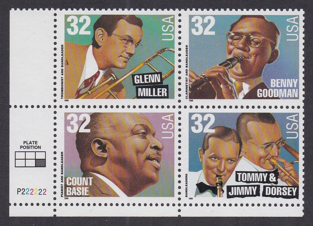 # 3096-99 (1996) Big Band Leaders - PB, LL P222222, MNH