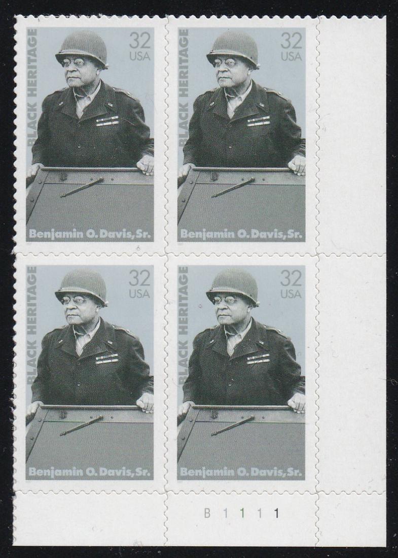 # 3121 (1997) Gen. Ben Davis - PB, LR #B1111, MNH