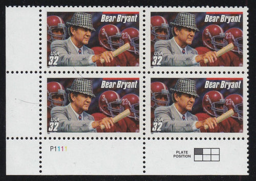 # 3148 (1997) Bear Bryant - Football - PB, LL #P1111, MNH