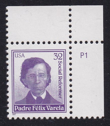 # 3166 (1997) Padre Felix Varela - Plt sgl, UR #P1, MNH