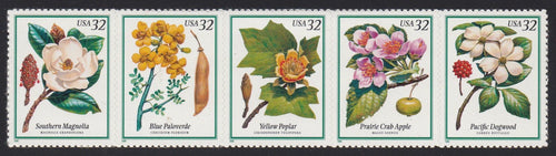 # 3193-97 (1998) Flowering Trees - Strip/5, MNH