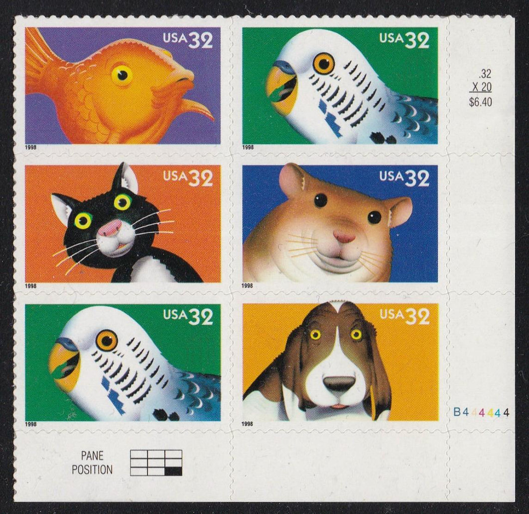 # 3230-34 (1998) Bright Eyes - PB, LR #B444444, MNH